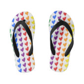 Hand Drawn Rainbow Heart Pattern Kinder Teenslippers (Voetbed)