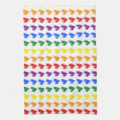 Hand Drawn Rainbow Heart Pattern Theedoek (Verticaal)