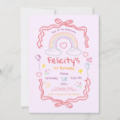Hand Drawn Rainbow Whimsical Birthday Kaart (Voorkant)