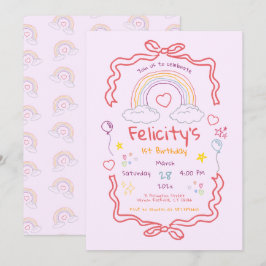 Hand Drawn Rainbow Whimsical Birthday Kaart