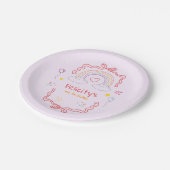 Hand Drawn Rainbow Whimsical Birthday Papieren Bordje (Gekanteld)