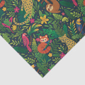 Hand Drawn Rainforest Animals Tissue Paper Tissuepapier (Detail)