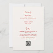 Hand Drawn Red All in One Wedding  Kaart (Achterkant)