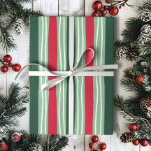 Hand Drawn Red and Green Striped Holiday