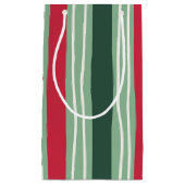 Hand Drawn Red and Green Striped Holiday Klein Cadeauzakje (Voorkant)