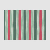 Hand Drawn Red and Green Striped Holiday Tissuepapier (Voorkant)