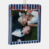 Hand Drawn Red Bows Merry Married   Keramisch Ornament (Rechts)