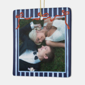 Hand Drawn Red Bows Merry Married   Keramisch Ornament (Links)