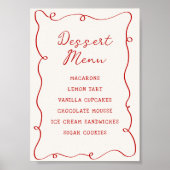 Hand Drawn Red Frame Dessert Menu Poster (Voorkant)