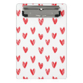 Hand Drawn Red Hearts Pattern – Minimal Valentine Mini Klembord (Voorkant)