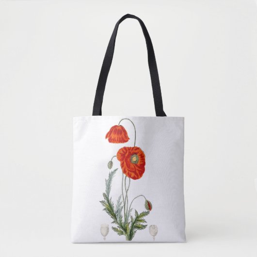  Hand drawn red poppy illustration poppy  Tote Bag (Voorkant)