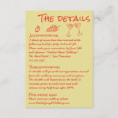 Hand Drawn Red Quirky Unique Fun Wedding Details Informatiekaartje (Voorkant)