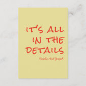 Hand Drawn Red Quirky Unique Fun Wedding Details Informatiekaartje (Achterkant)