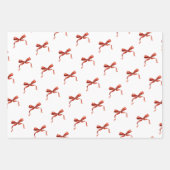 Hand Drawn Red Ribbon Bow Inpakpapier Vel (Voorkant)