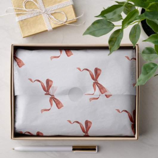 Hand Drawn Red Ribbon Bow Tissuepapier (Geschenk)