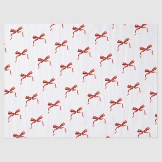 Hand Drawn Red Ribbon Bow Tissuepapier (Voorkant)