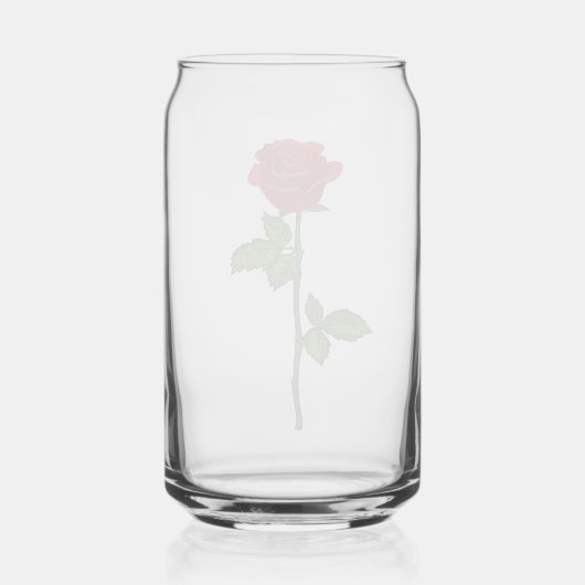 Hand-Drawn Red Rose Can Glass Blikvorm Glas (Achterkant)