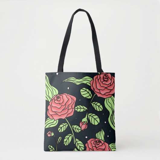 Hand Drawn Red Roses Tote Bag (Voorkant)