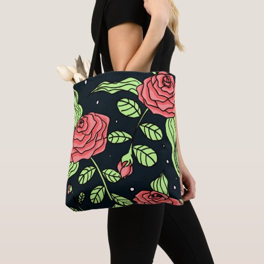 Hand Drawn Red Roses Tote Bag (Dichtbij)