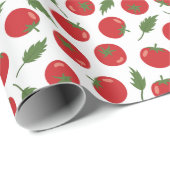 Hand Drawn Red Tomato Pattern Cadeaupapier (Rol Hoek)