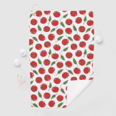 Hand Drawn Red Tomato Pattern Golfhanddoek (Insitu)