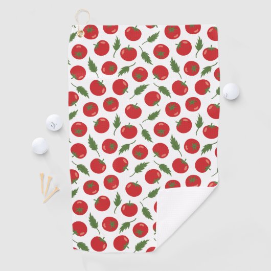 Hand Drawn Red Tomato Pattern Golfhanddoek (Insitu)