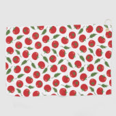 Hand Drawn Red Tomato Pattern Golfhanddoek (Horizontaal)