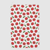Hand Drawn Red Tomato Pattern Golfhanddoek (Voorkant)