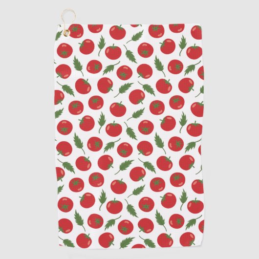 Hand Drawn Red Tomato Pattern Golfhanddoek (Voorkant)