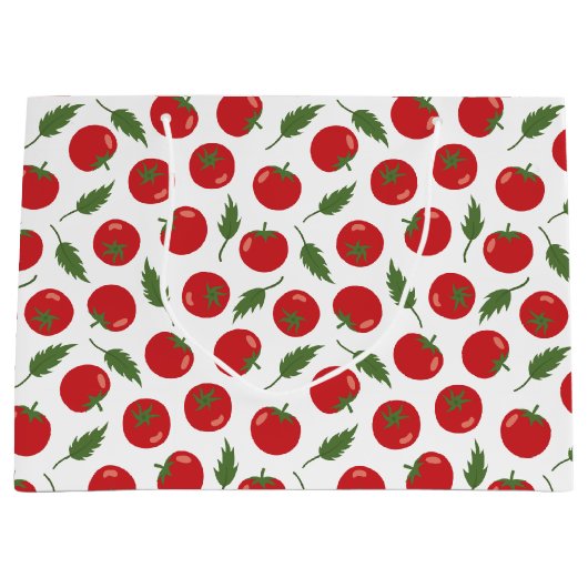 Hand Drawn Red Tomato Pattern Groot Cadeauzakje (Voorkant)