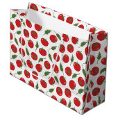 Hand Drawn Red Tomato Pattern Groot Cadeauzakje (Voorkant Gekanteld)