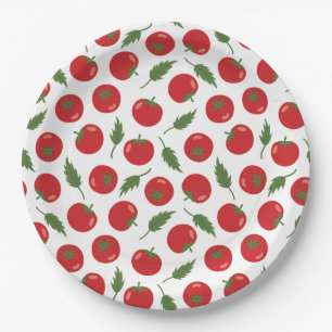 Hand Drawn Red Tomato Pattern Papieren Bordje