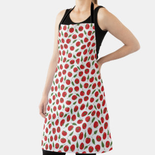Hand Drawn Red Tomato Pattern Schort