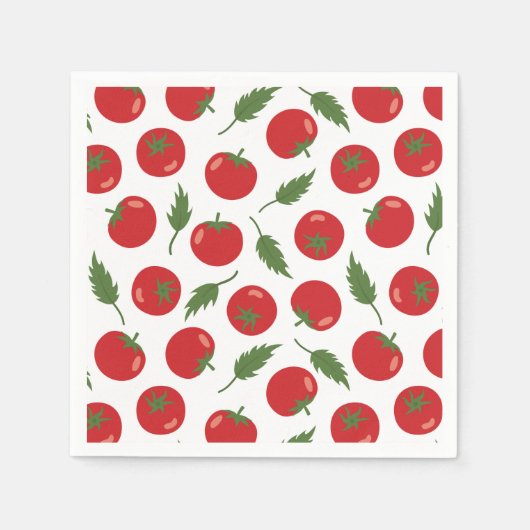 Hand Drawn Red Tomato Pattern Servet (Voorkant)