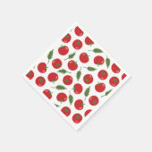 Hand Drawn Red Tomato Pattern Servet (Hoek)
