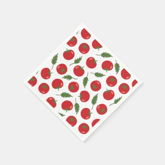Hand Drawn Red Tomato Pattern Servet (Hoek)