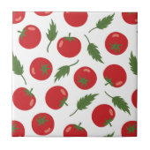 Hand Drawn Red Tomato Pattern Tegeltje (Voorkant)