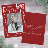 Hand Drawn Red Whimsical Merry Christmas Feestdagenkaart