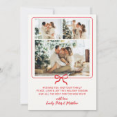 Hand-Drawn Red White Doodle Photo Merry Christmas Feestdagenkaart (Achterkant)