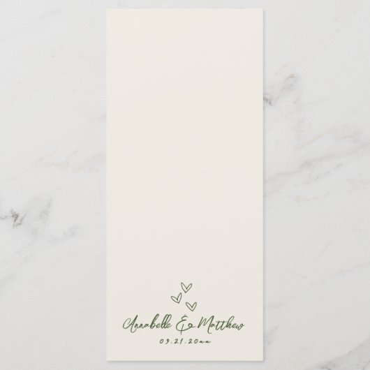 Hand Drawn Retro Wedding Menu (Achterkant)