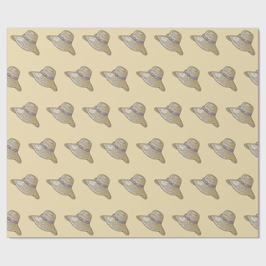 Hand Drawn riet Pet beige Cadeaupapier (Vlak)