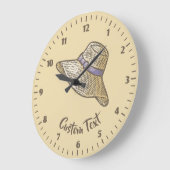 Hand Drawn riet Pet beige Grote Klok (Hoek)