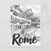 Hand drawn Rome Italy Scene Landmark Briefkaart (Voorkant)