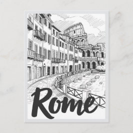 Hand drawn Rome Italy Scene Landmark Briefkaart