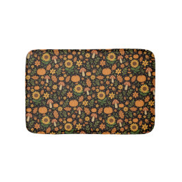 Hand Drawn Rustic Fall Pattern Bath Mat