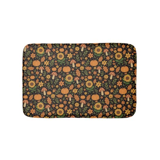 Hand Drawn Rustic Fall Pattern Bath Mat (Voorkant)