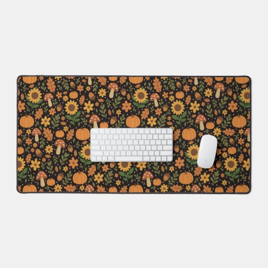 Hand Drawn Rustic Fall Pattern Desk Mat (Keyboard & Muis)