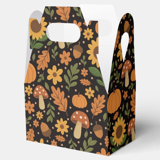 Hand Drawn Rustic Fall Pattern Favor Box Bedankdoosjes (Geopend)