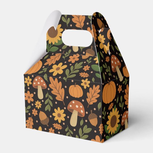 Hand Drawn Rustic Fall Pattern Favor Box Bedankdoosjes (Voorkant Zijde)