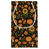 Hand Drawn Rustic Fall Pattern Gift Bag Klein Cadeauzakje (Achterkant)